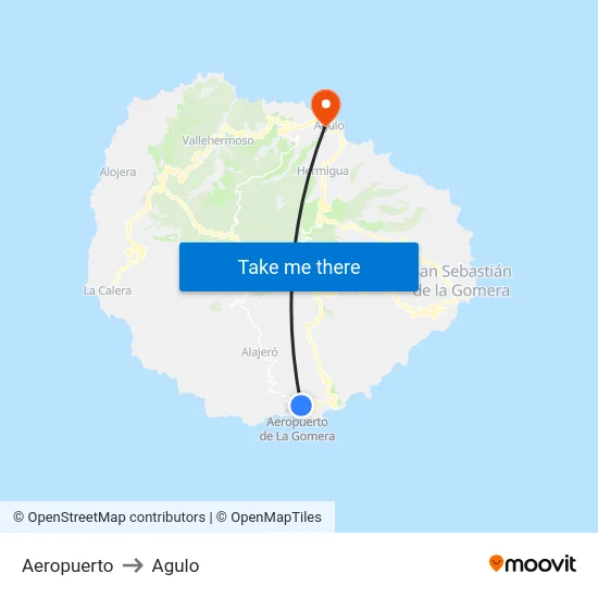 Aeropuerto to Agulo map
