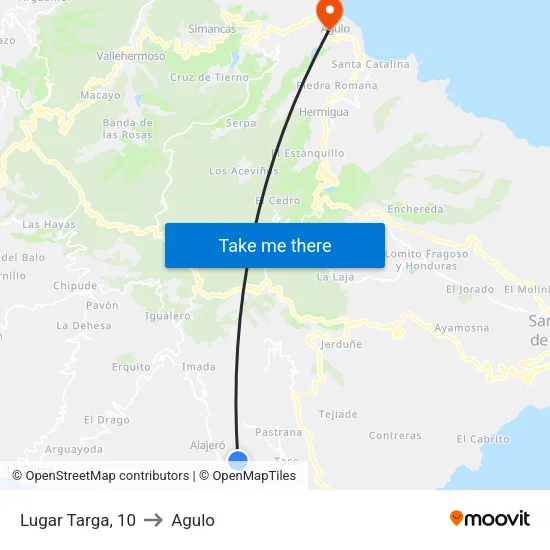 Lugar Targa, 10 to Agulo map