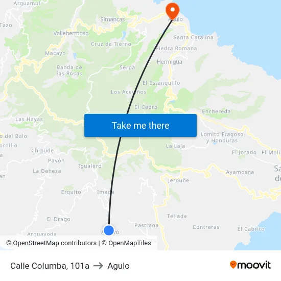 Calle Columba, 101a to Agulo map