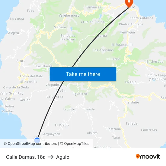 Calle Damas, 18a to Agulo map