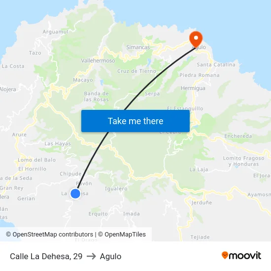 Calle La Dehesa, 29 to Agulo map