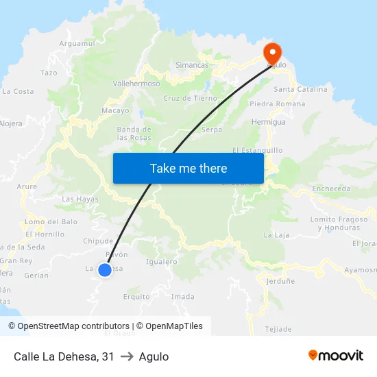 Calle La Dehesa, 31 to Agulo map