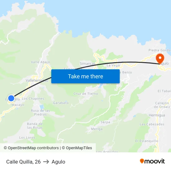 Calle Quilla, 26 to Agulo map