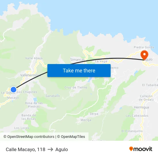Calle Macayo, 118 to Agulo map