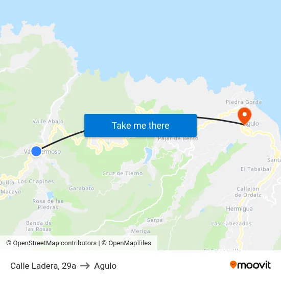 Calle Ladera, 29a to Agulo map