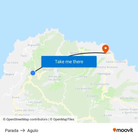 Parada to Agulo map