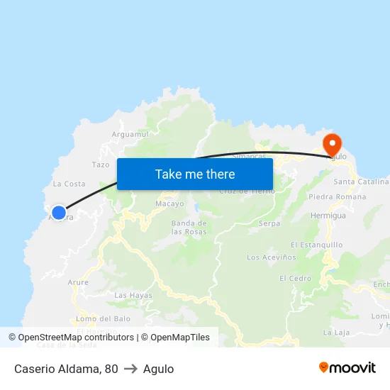 Caserio Aldama, 80 to Agulo map