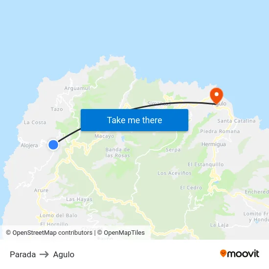 Parada to Agulo map