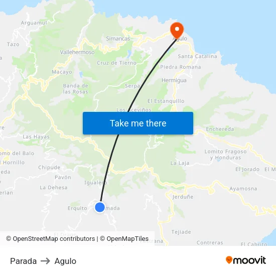 Parada to Agulo map