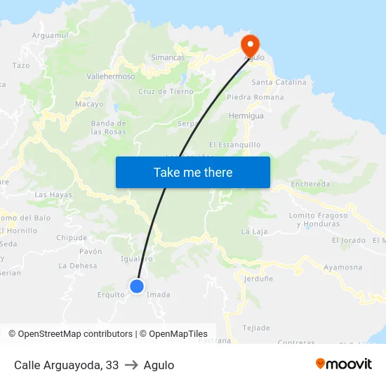 Calle Arguayoda, 33 to Agulo map