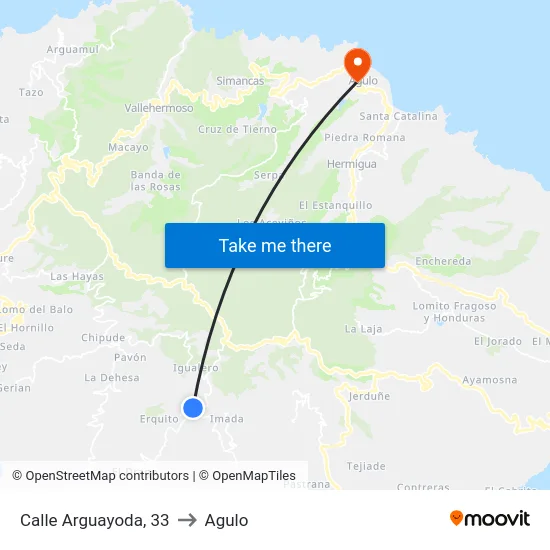 Calle Arguayoda, 33 to Agulo map