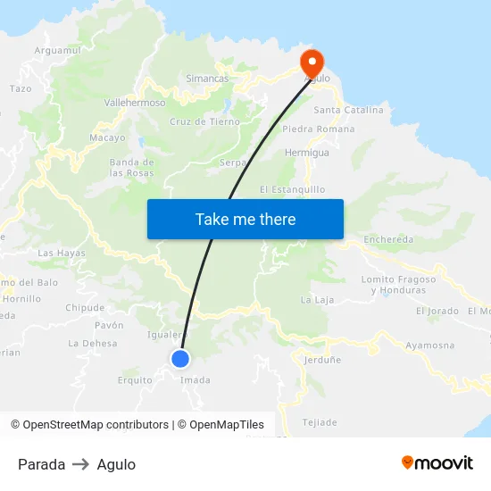 Parada to Agulo map