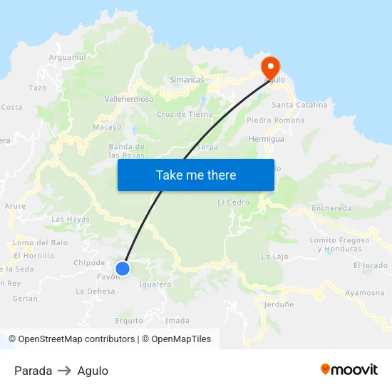 Parada to Agulo map