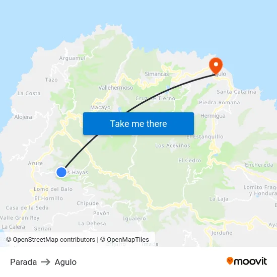 Parada to Agulo map