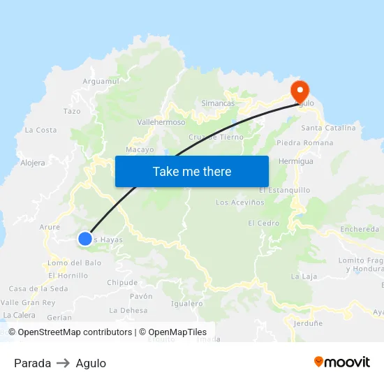 Parada to Agulo map