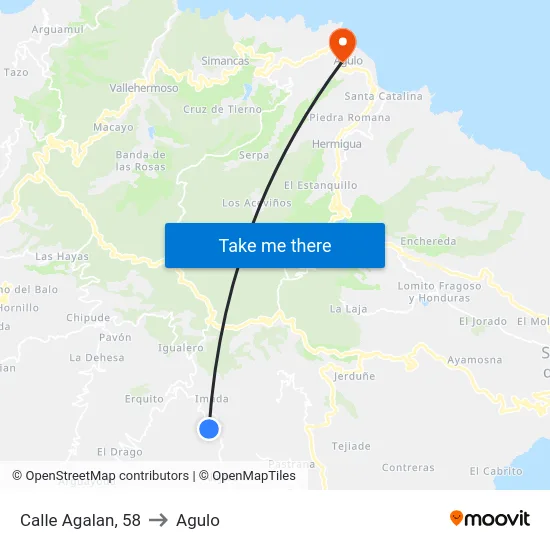 Calle Agalan, 58 to Agulo map
