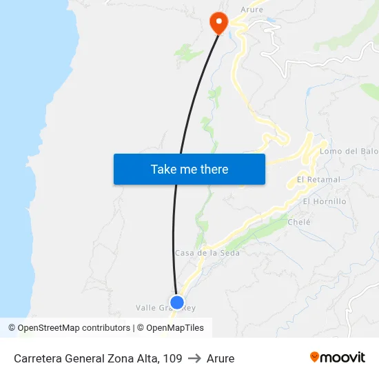 Carretera General Zona Alta, 109 to Arure map