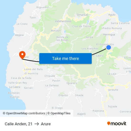 Calle Anden, 21 to Arure map