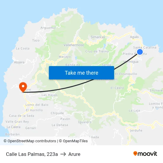 Calle Las Palmas, 223a to Arure map