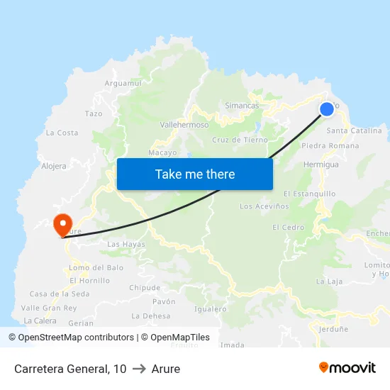 Carretera General, 10 to Arure map