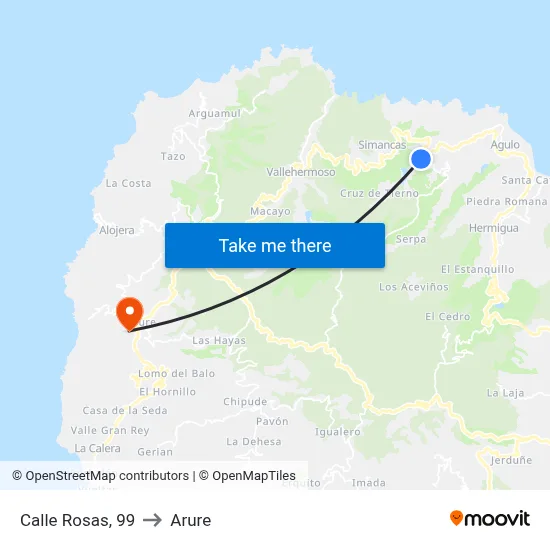 Calle Rosas, 99 to Arure map