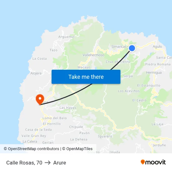 Calle Rosas, 70 to Arure map