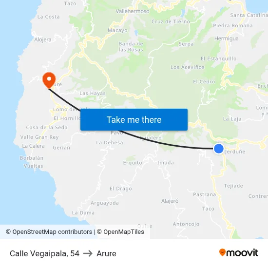 Calle Vegaipala, 54 to Arure map