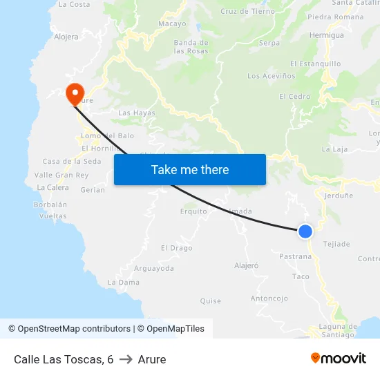 Calle Las Toscas, 6 to Arure map