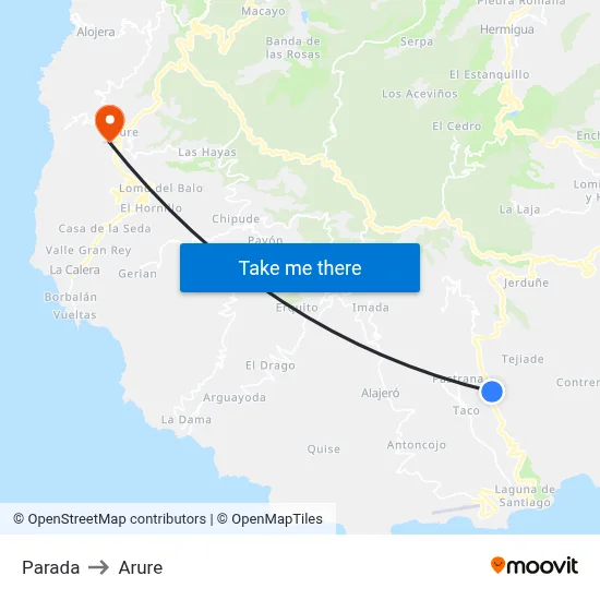 Parada to Arure map
