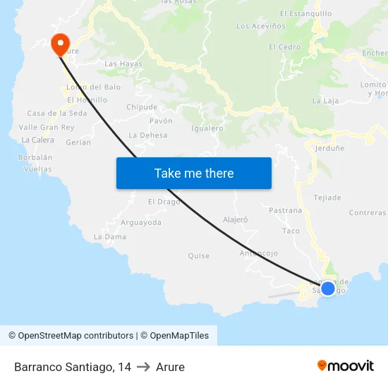 Barranco Santiago, 14 to Arure map