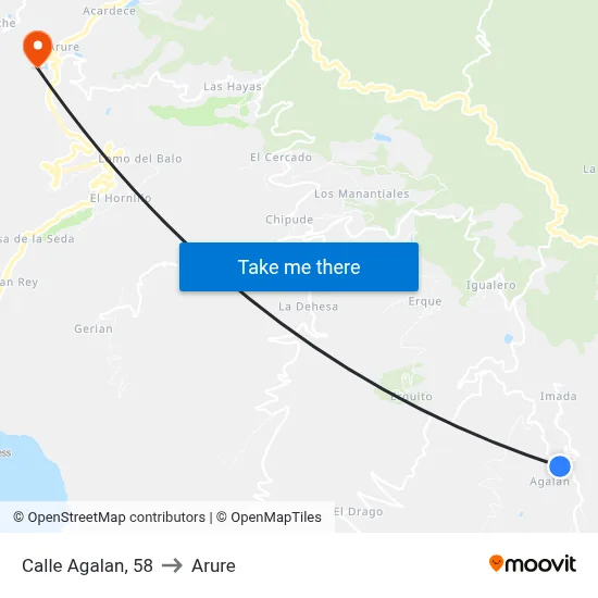 Calle Agalan, 58 to Arure map