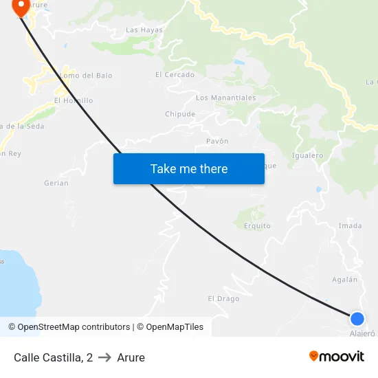Calle Castilla, 2 to Arure map