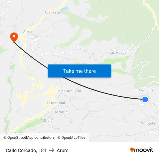 Calle Cercado, 181 to Arure map