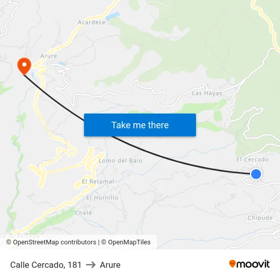 Calle Cercado, 181 to Arure map