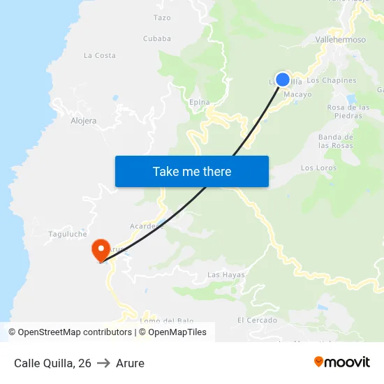 Calle Quilla, 26 to Arure map