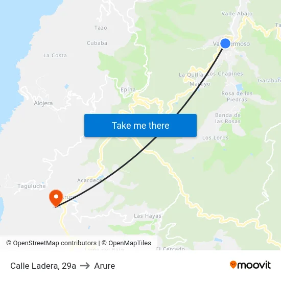 Calle Ladera, 29a to Arure map