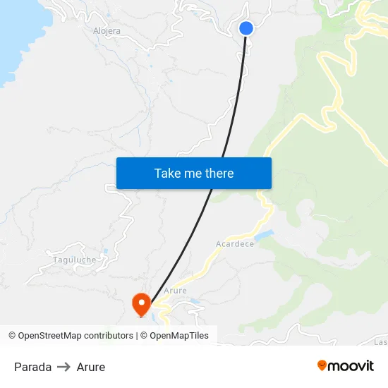 Parada to Arure map