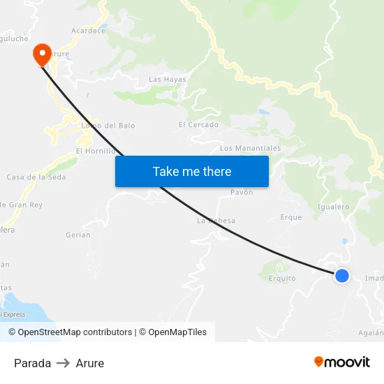 Parada to Arure map