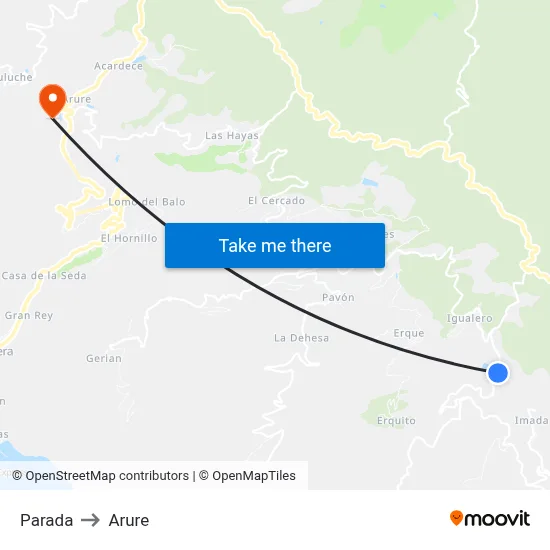 Parada to Arure map