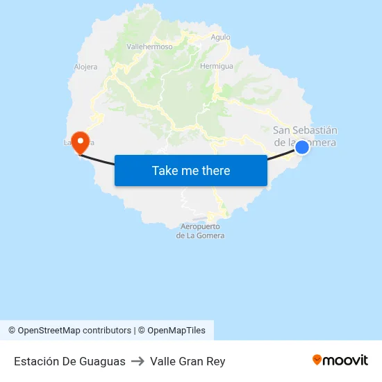 Estación De Guaguas to Valle Gran Rey map