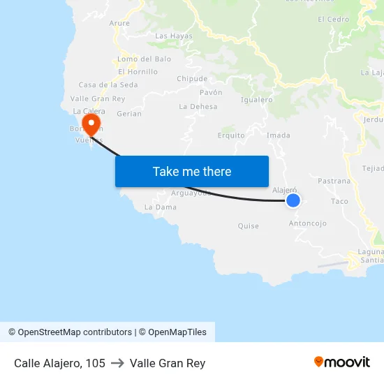 Calle Alajero, 105 to Valle Gran Rey map