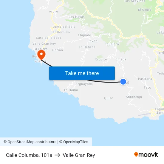 Calle Columba, 101a to Valle Gran Rey map