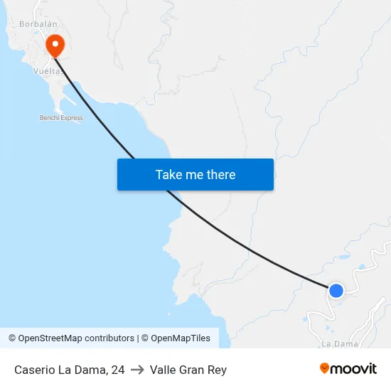 Caserio La Dama, 24 to Valle Gran Rey map