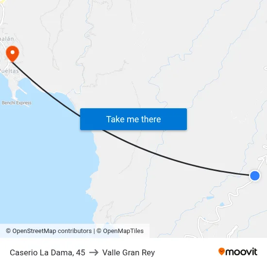 Caserio La Dama, 45 to Valle Gran Rey map