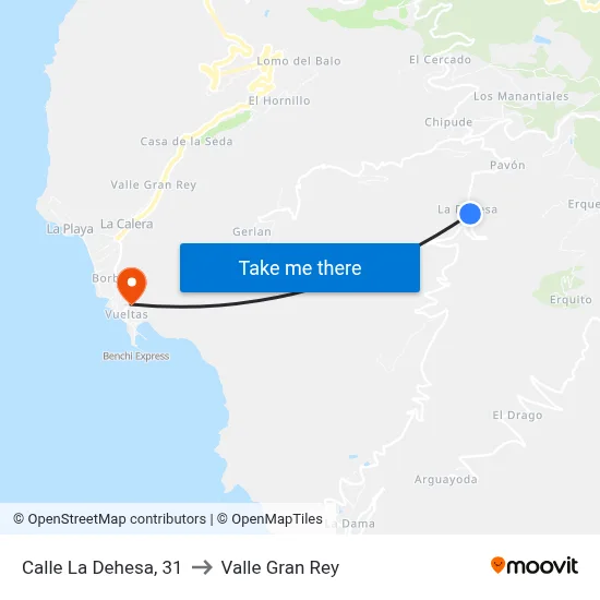 Calle La Dehesa, 31 to Valle Gran Rey map
