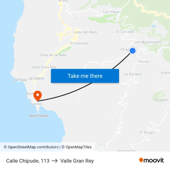 Calle Chipude, 113 to Valle Gran Rey map