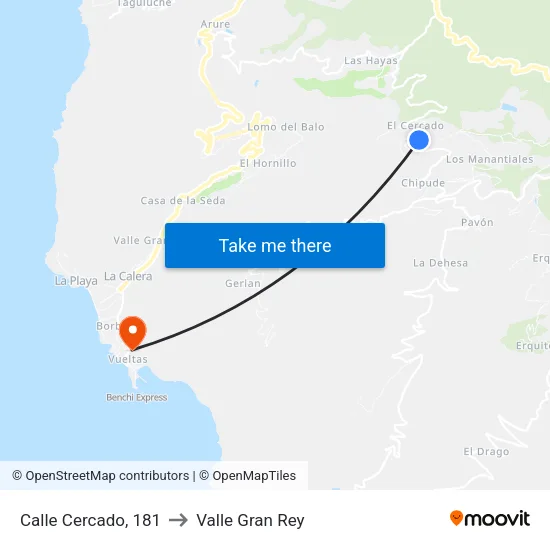 Calle Cercado, 181 to Valle Gran Rey map