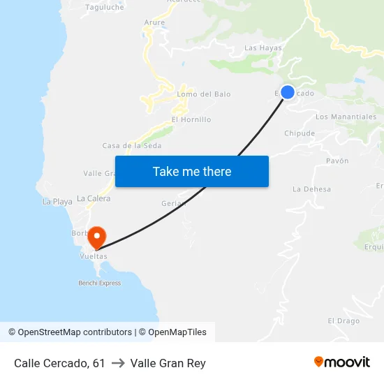 Calle Cercado, 61 to Valle Gran Rey map