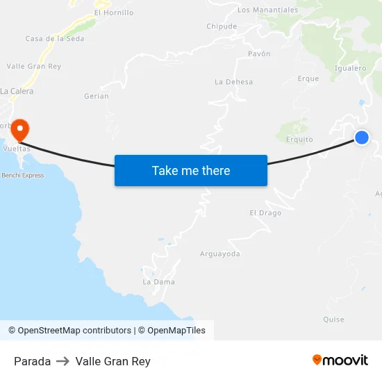 Parada to Valle Gran Rey map