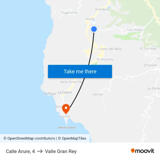 Calle Arure, 4 to Valle Gran Rey map